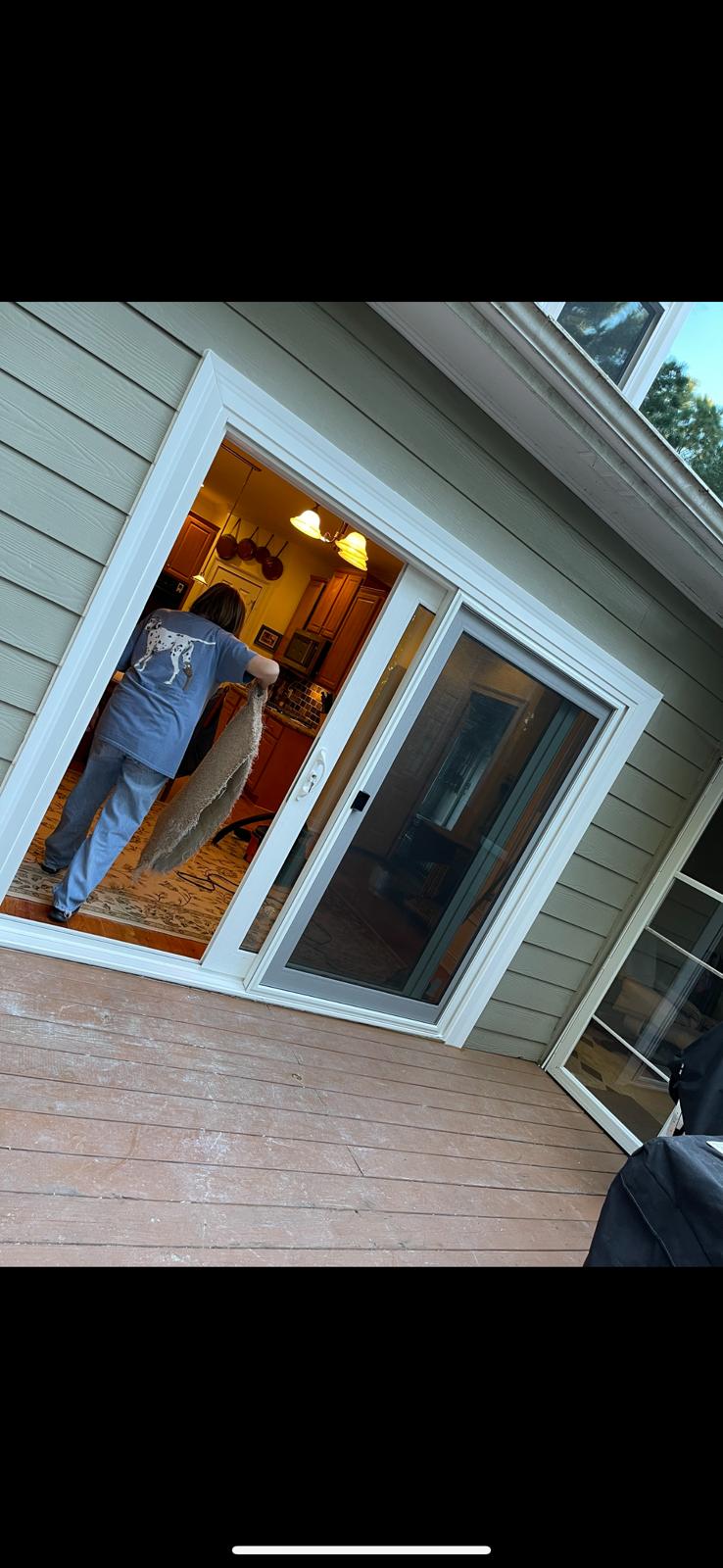 New sliding patio door installed on a home in Fuquay-Varina, NC