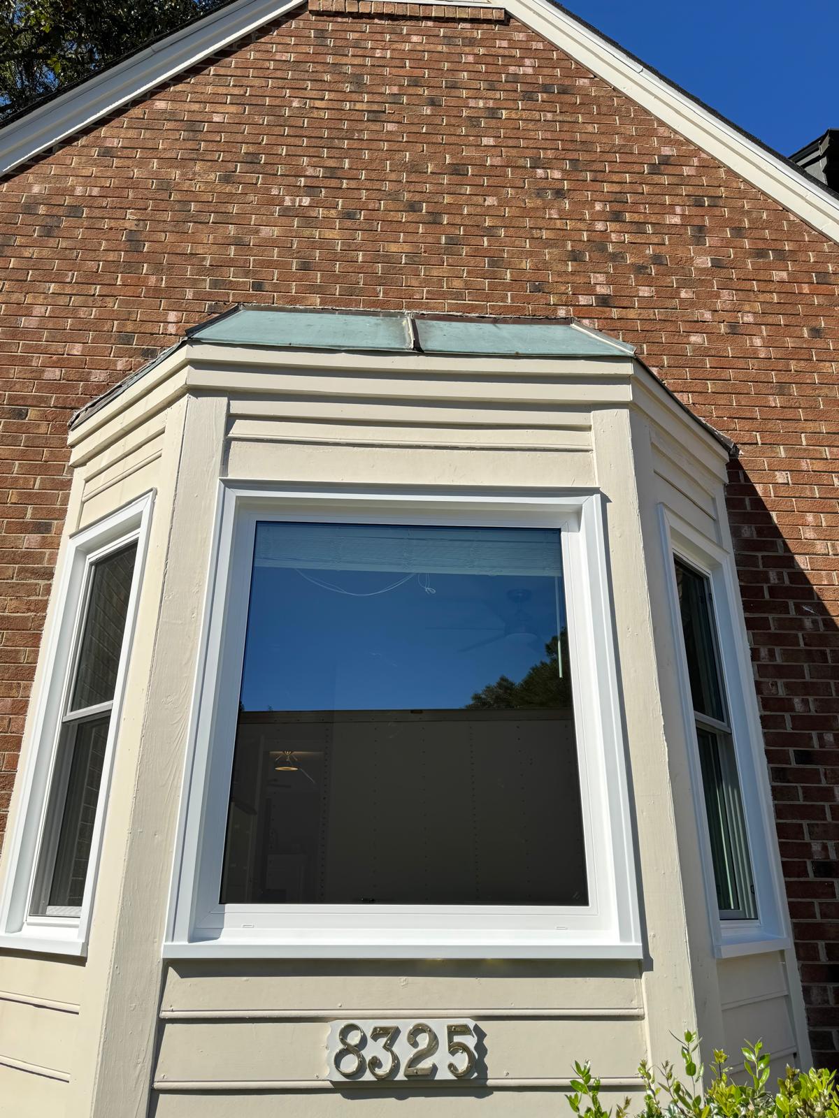 New bay window installed on a brick home in Fuquay-Varina, NC